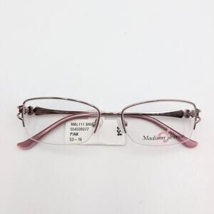 Madison Avenue MAL111 Shiny Blush Pink 53-16 135 Women’s Rectangle Eyeglasses